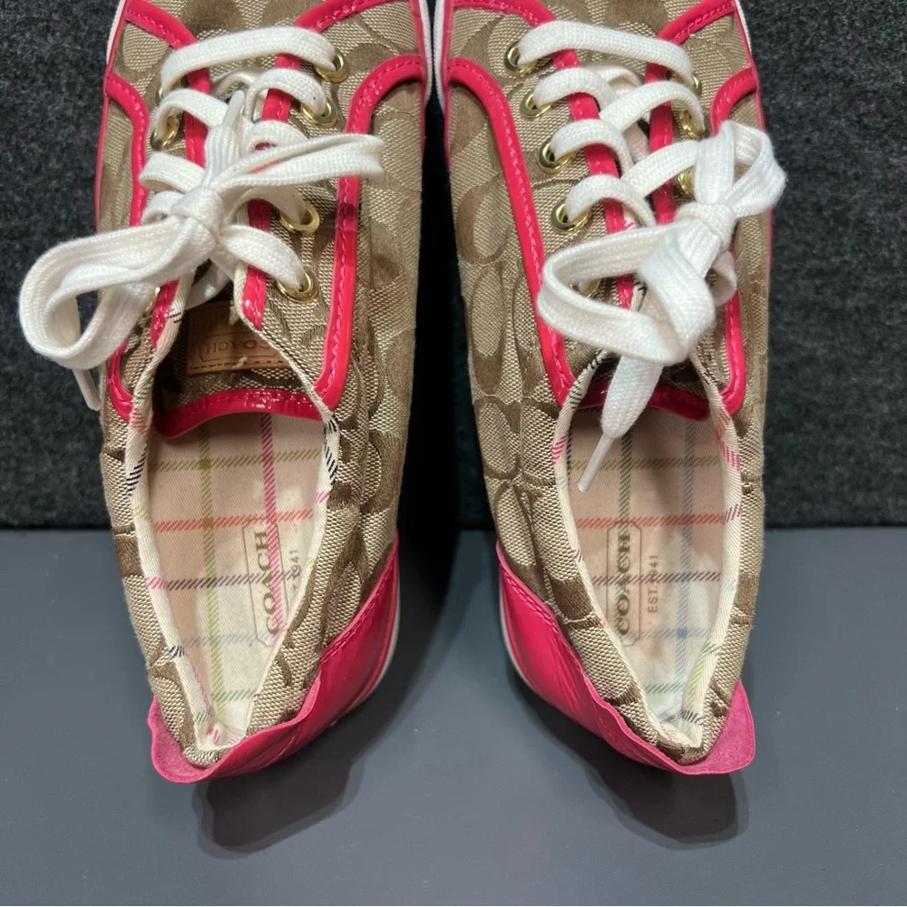 Coach Barrett Signature Brown Canvas Sneakers Women’s Size 8.5 - Picture 13 of 14